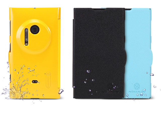 Чехол Nillkin Side leather case для Nokia Lumia 1020 (черный, кожанный)