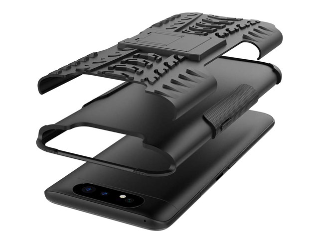 Чехол Yotrix Shockproof case для Samsung Galaxy A80 (черный, пластиковый)