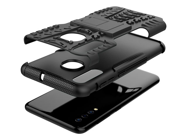 Чехол Yotrix Shockproof case для Samsung Galaxy A60 (черный, пластиковый)