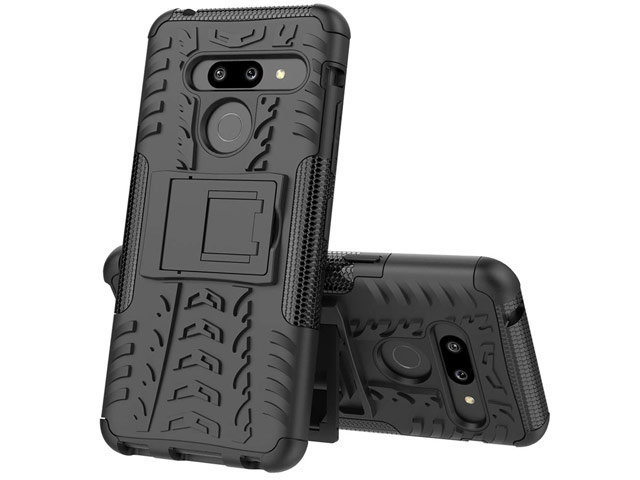 Чехол Yotrix Shockproof case для LG G8 ThinQ (черный, пластиковый)