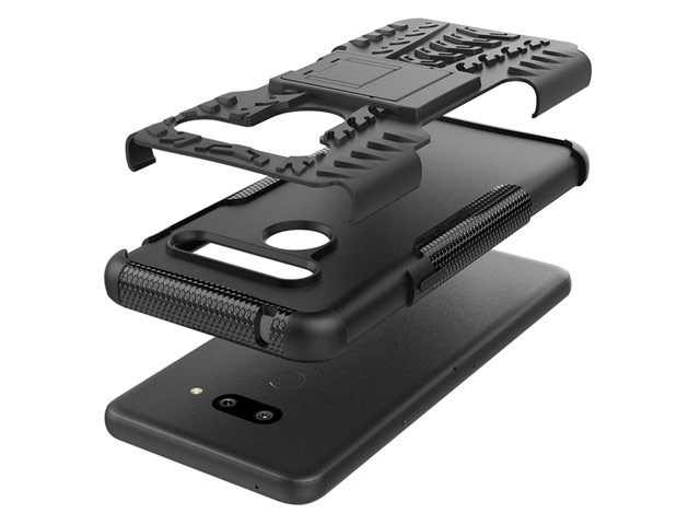 Чехол Yotrix Shockproof case для LG G8 ThinQ (черный, пластиковый)