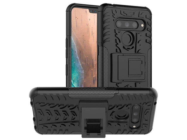 Чехол Yotrix Shockproof case для LG V50 ThinQ (черный, пластиковый)