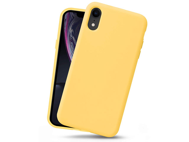 Чехол Yotrix LiquidSilicone для Apple iPhone XR (желтый, гелевый)