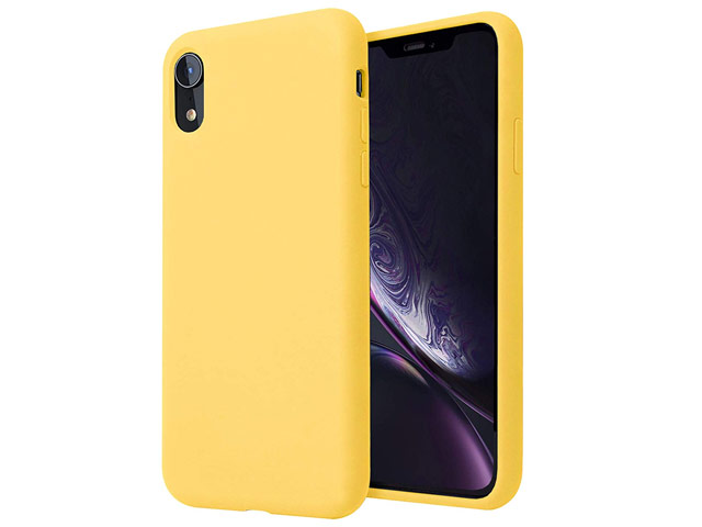 Чехол Yotrix LiquidSilicone для Apple iPhone XR (желтый, гелевый)