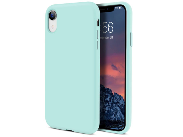 Чехол Yotrix LiquidSilicone для Apple iPhone XR (бирюзовый, гелевый)