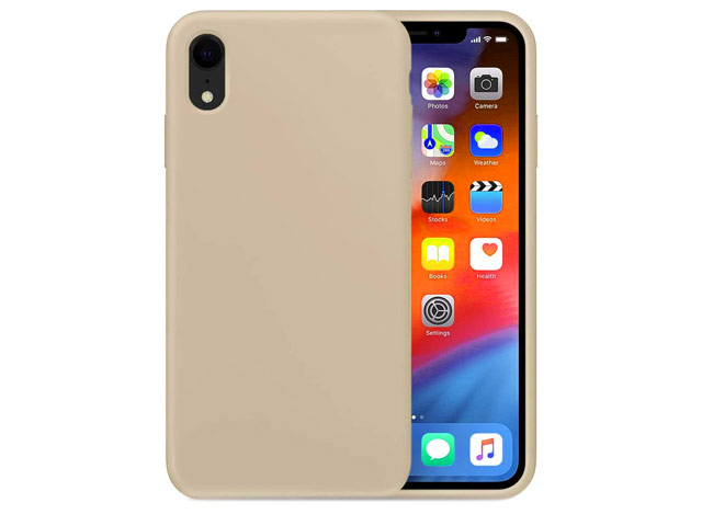 Чехол Yotrix LiquidSilicone для Apple iPhone XR (бежевый, гелевый)