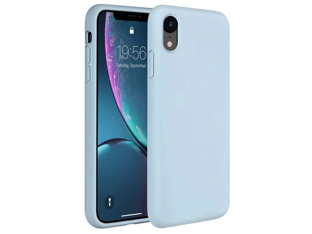 Чехол Yotrix LiquidSilicone для Apple iPhone XR (голубой, гелевый)