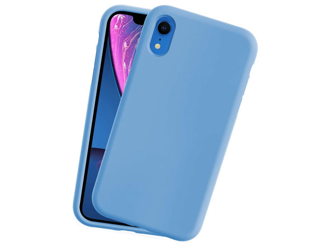 Чехол Yotrix LiquidSilicone для Apple iPhone XR (синий, гелевый)