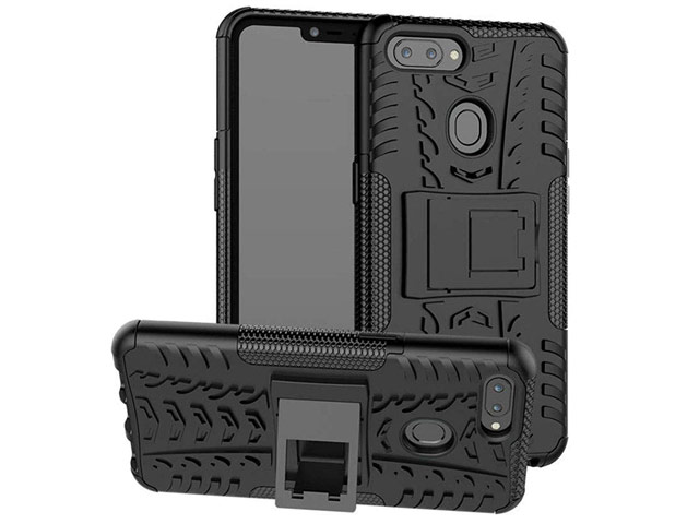 Чехол Yotrix Shockproof case для Oppo A3s (черный, пластиковый)