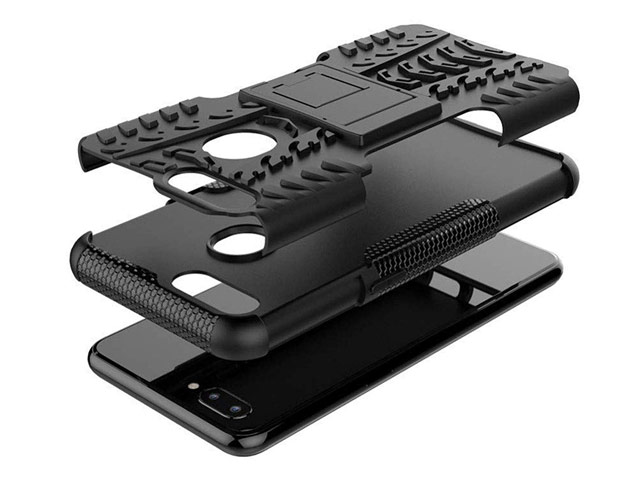 Чехол Yotrix Shockproof case для Oppo A3s (черный, пластиковый)