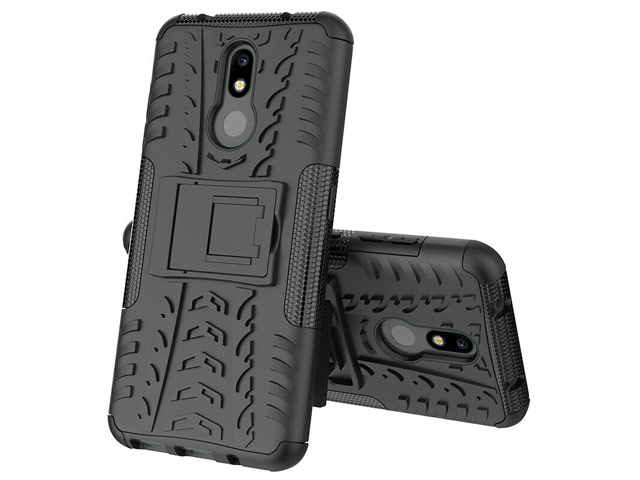 Чехол Yotrix Shockproof case для Nokia 3.2 (черный, гелевый)