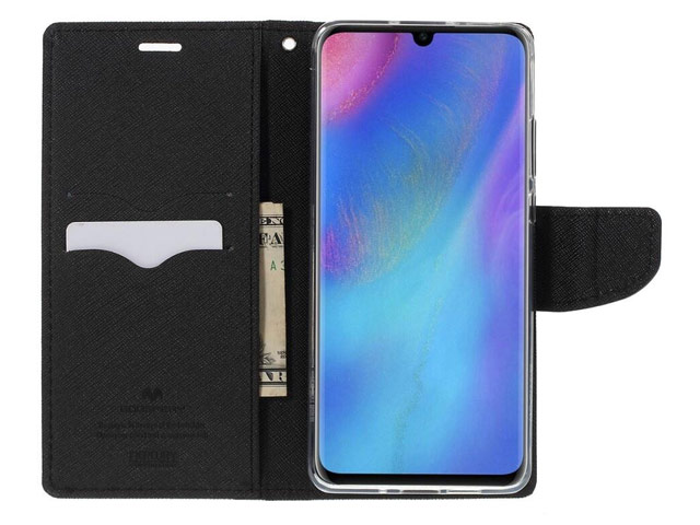 Чехол Mercury Goospery Fancy Diary Case для Huawei P30 pro (черный/коричневый, винилискожа)