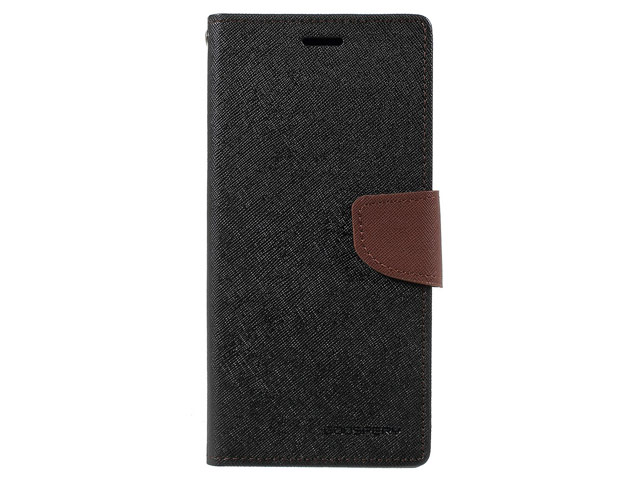 Чехол Mercury Goospery Fancy Diary Case для Xiaomi Redmi 7 (черный/коричневый, винилискожа)