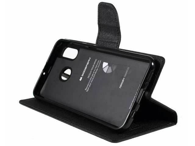 Чехол Mercury Goospery Fancy Diary Case для Samsung Galaxy A30 (черный/коричневый, винилискожа)