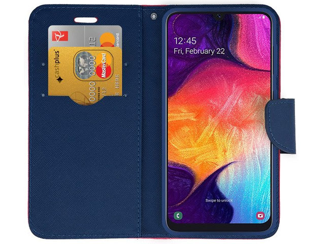 Чехол Mercury Goospery Fancy Diary Case для Samsung Galaxy A50 (малиновый, винилискожа)