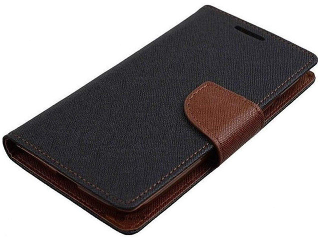 Чехол Mercury Goospery Fancy Diary Case для Samsung Galaxy A70 (черный/коричневый, винилискожа)