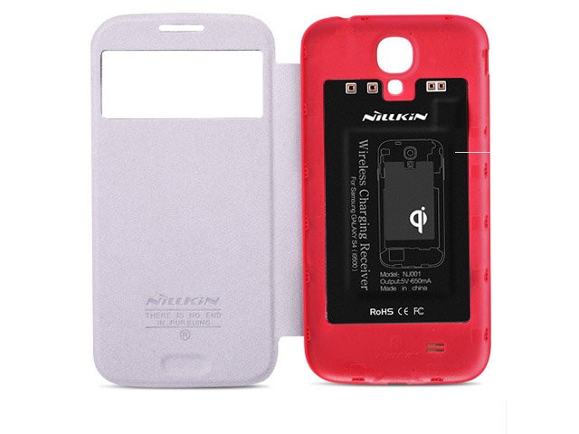 Чехол Nillkin lntelligent case для Samsung Galaxy S4 i9500 (черный, адаптер QI, кожанный)