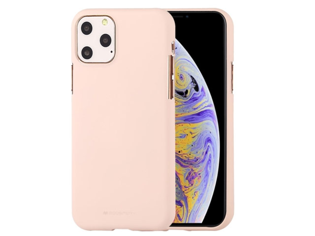 Чехол Mercury Goospery Soft Feeling для Apple iPhone 11 pro max (бежевый, силиконовый)