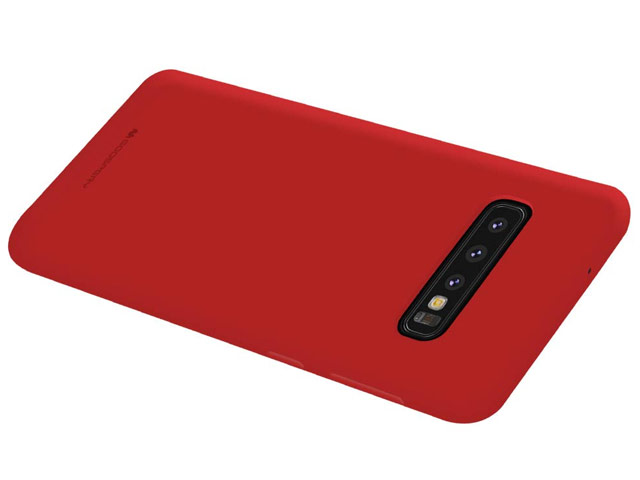Чехол Mercury Goospery Soft Feeling для Samsung Galaxy S10 (красный, силиконовый)