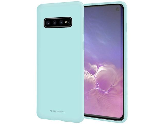 Чехол Mercury Goospery Soft Feeling для Samsung Galaxy S10 (бирюзовый, силиконовый)