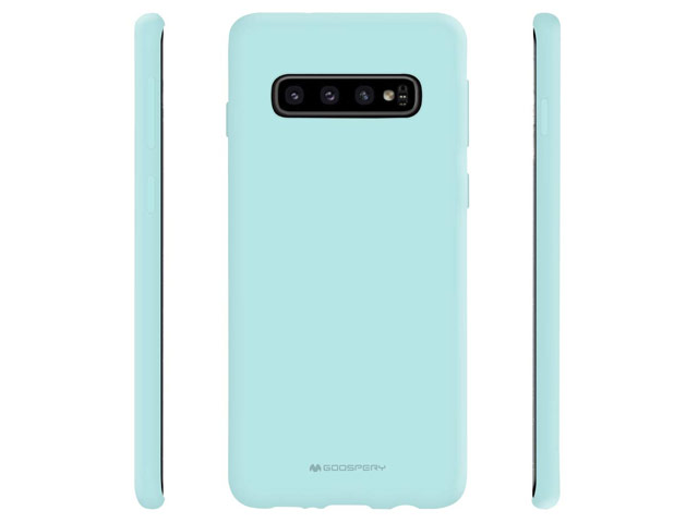 Чехол Mercury Goospery Soft Feeling для Samsung Galaxy S10 (бирюзовый, силиконовый)