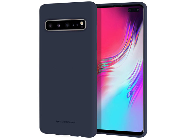 Чехол Mercury Goospery Soft Feeling для Samsung Galaxy S10 (синий, силиконовый)