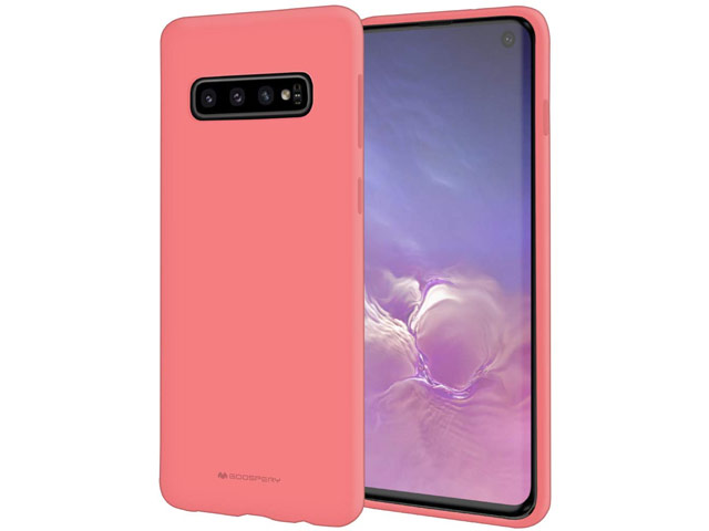 Чехол Mercury Goospery Soft Feeling для Samsung Galaxy S10 (розовый, силиконовый)