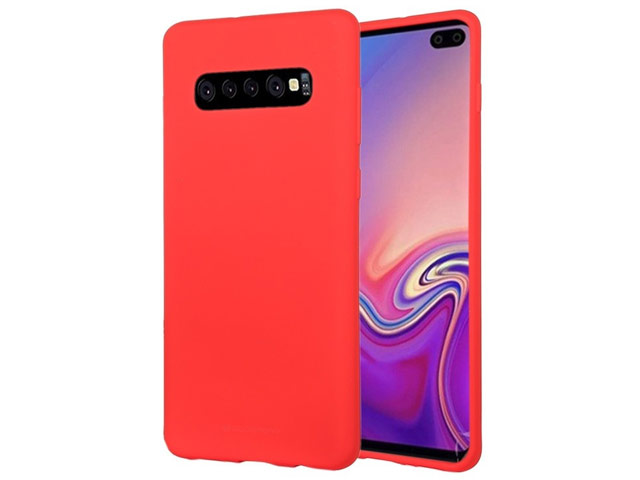 Чехол Mercury Goospery Soft Feeling для Samsung Galaxy S10 plus (красный, силиконовый)