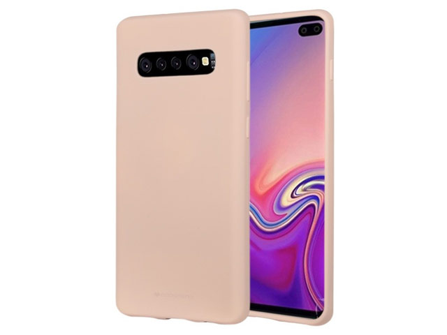 Чехол Mercury Goospery Soft Feeling для Samsung Galaxy S10 plus (бежевый, силиконовый)