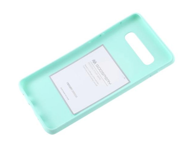 Чехол Mercury Goospery Soft Feeling для Samsung Galaxy S10 plus (бирюзовый, силиконовый)