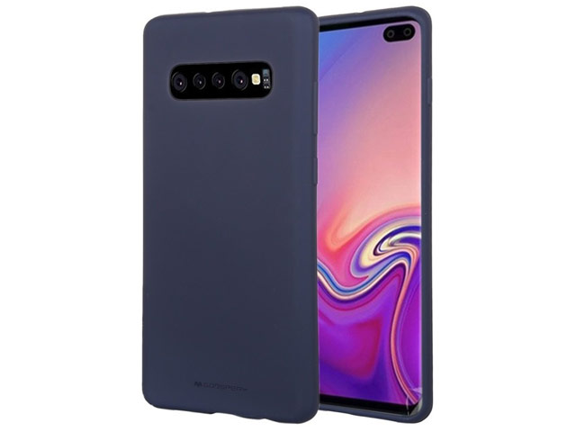 Чехол Mercury Goospery Soft Feeling для Samsung Galaxy S10 plus (синий, силиконовый)