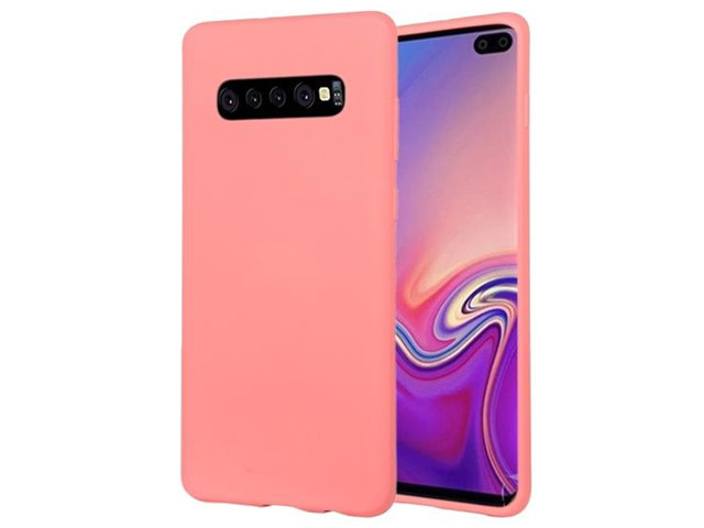 Чехол Mercury Goospery Soft Feeling для Samsung Galaxy S10 plus (розовый, силиконовый)