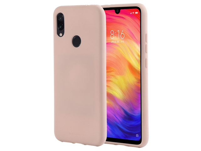 Чехол Mercury Goospery Soft Feeling для Xiaomi Redmi Note 7 (бежевый, силиконовый)