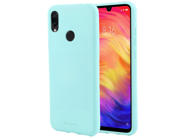 Чехол Mercury Goospery Soft Feeling для Xiaomi Redmi Note 7 (бирюзовый, силиконовый)