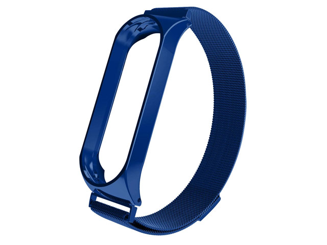 Ремешок для браслета Synapse Milanese Loop для Xiaomi Mi Band 4 (синий, стальной)
