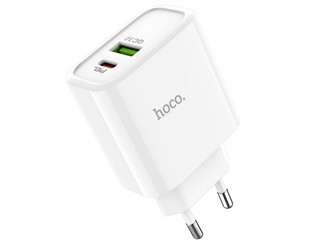 Зарядное устройство Hoco Intelligent Charger C57A универсальное (сетевое, 18W, Quick Charge 3.0, PD 2.0, белое)