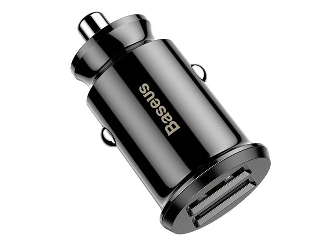 Зарядное устройство Baseus Grain Car Charger универсальное (автомобильное, 3.1A, 2 x USB, черное)