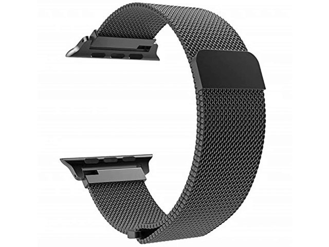 Ремешок для часов Yotrix Milanese Band для Apple Watch 38/40 мм (черный, стальной)