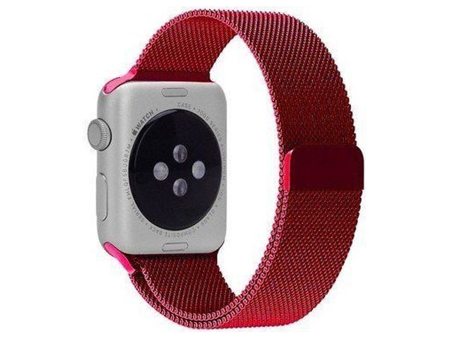 Ремешок для часов Yotrix Milanese Band для Apple Watch 38/40 мм (красный, стальной)