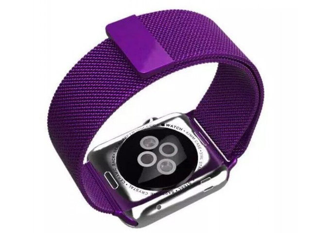 Ремешок для часов Yotrix Milanese Band для Apple Watch 38/40 мм (фиолетовый, стальной)