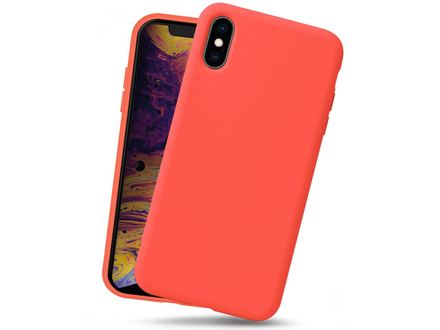 Чехол Yotrix LiquidSilicone для Apple iPhone XS max (коралловый, гелевый)