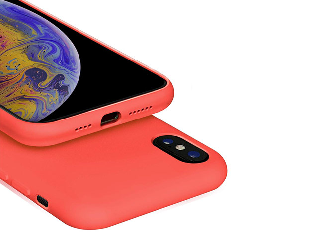 Чехол Yotrix LiquidSilicone для Apple iPhone XS max (коралловый, гелевый)