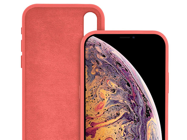 Чехол Yotrix LiquidSilicone для Apple iPhone XS max (коралловый, гелевый)