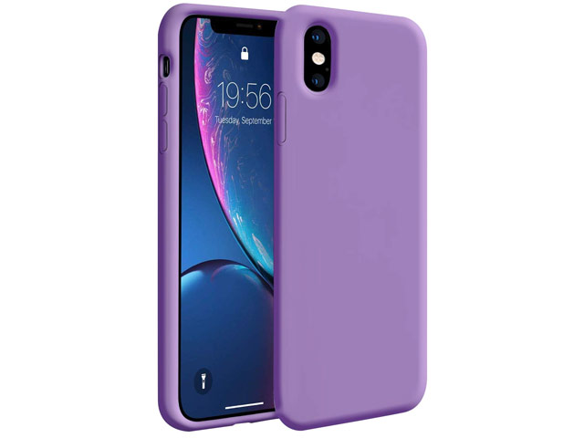 Чехол Yotrix LiquidSilicone для Apple iPhone XS max (сиреневый, гелевый)