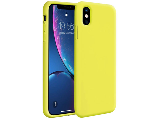 Чехол Yotrix LiquidSilicone для Apple iPhone XS max (лимонный, гелевый)