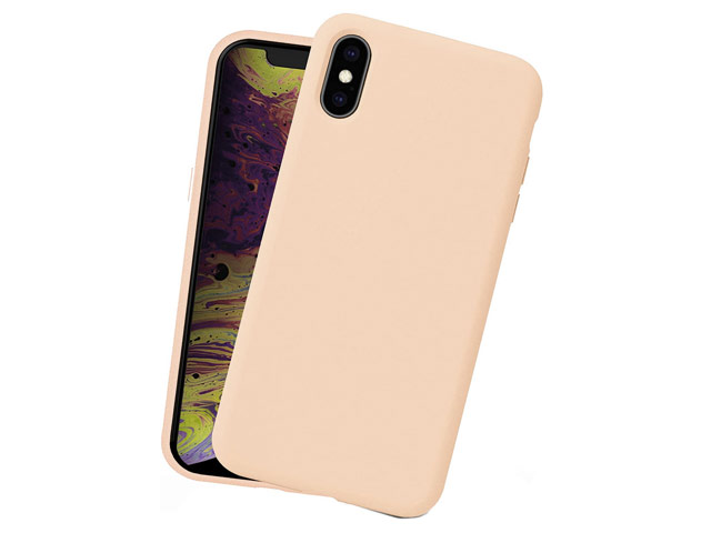 Чехол Yotrix LiquidSilicone для Apple iPhone XS (песочный, гелевый)