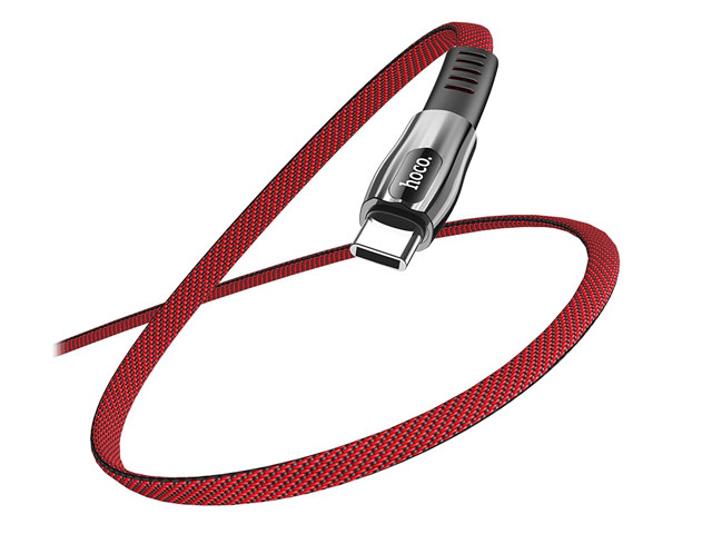 USB-кабель Hoco Anti-Bending Cable U70 (USB Type C, черный/красный, 2.4A, 1.2 м)