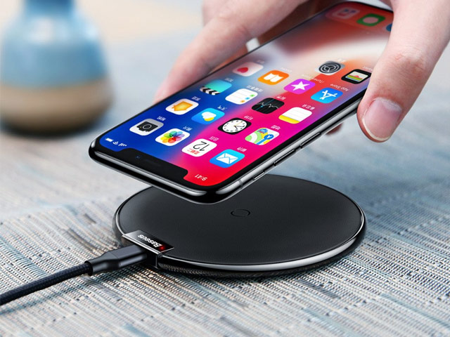 Беспроводное зарядное устройство Baseus iX Wireless Charger (черное, Fast Charge, стандарт QI)