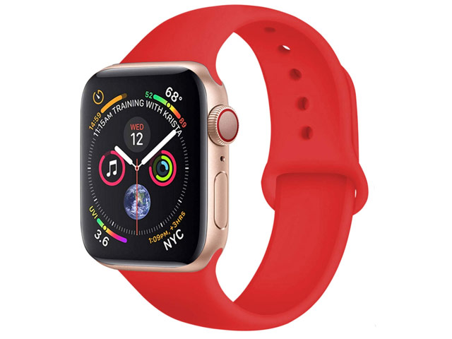Ремешок для часов Yotrix Silicone Band для Apple Watch 42/44 мм (красный, силиконовый)