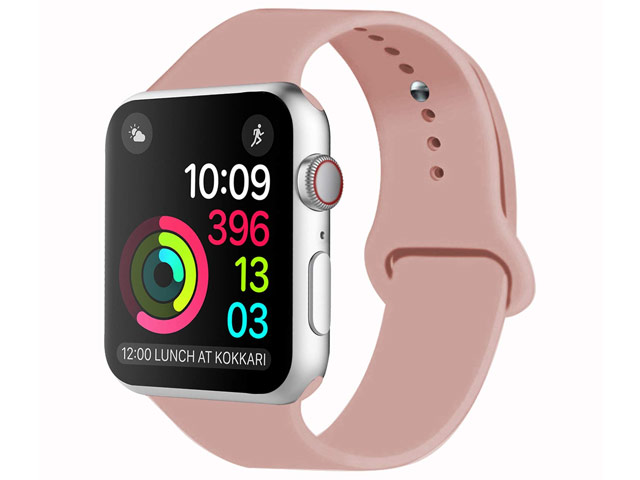 Ремешок для часов Yotrix Silicone Band для Apple Watch 38/40 мм (бежево-розовый, силиконовый)